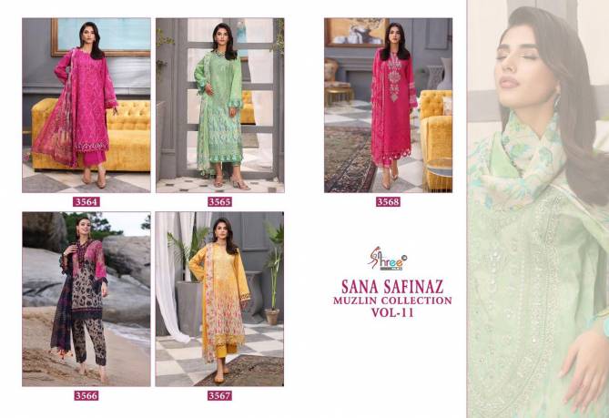 Sana Safinaz Muzlin Vol 11 By Shree Cotton Embroidery Pakistani Suits Wholesale Shop In Surat
